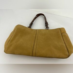 Coach Camel Leather Sachel with double Brown Leather Handle